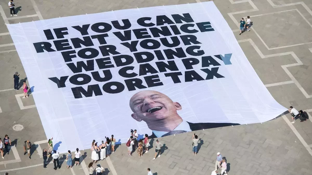 Vecinos de Venecia se rebelan contra la boda de Jeff Bezos: “No somos un parque temático de lujo”