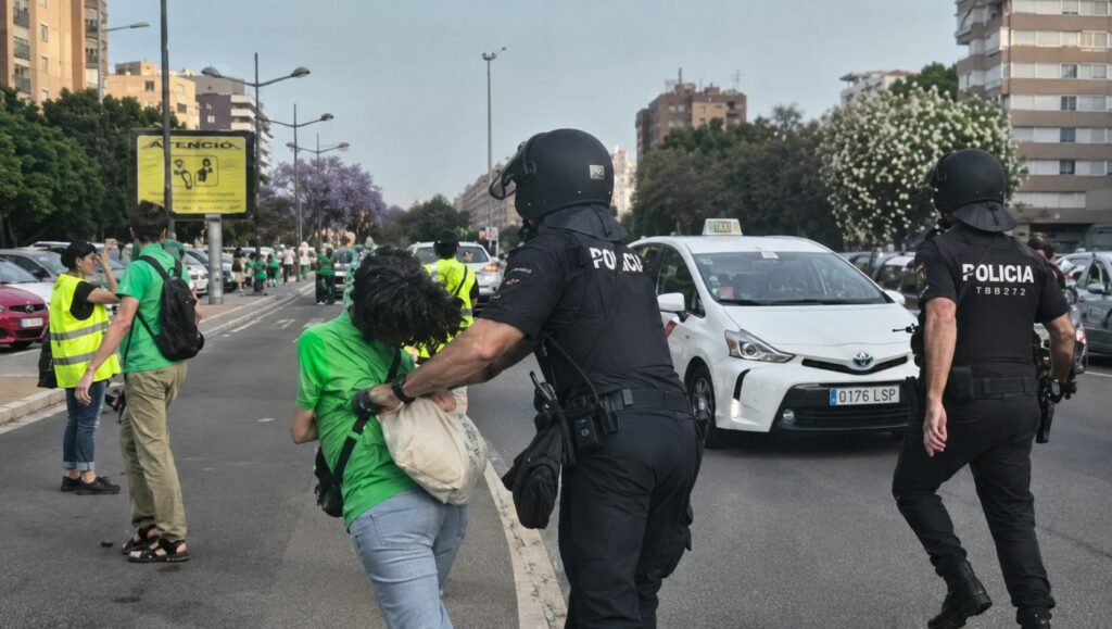 La Policía Nacional expedienta al agente que empujó por la espalda a una profesora en huelga en Valencia