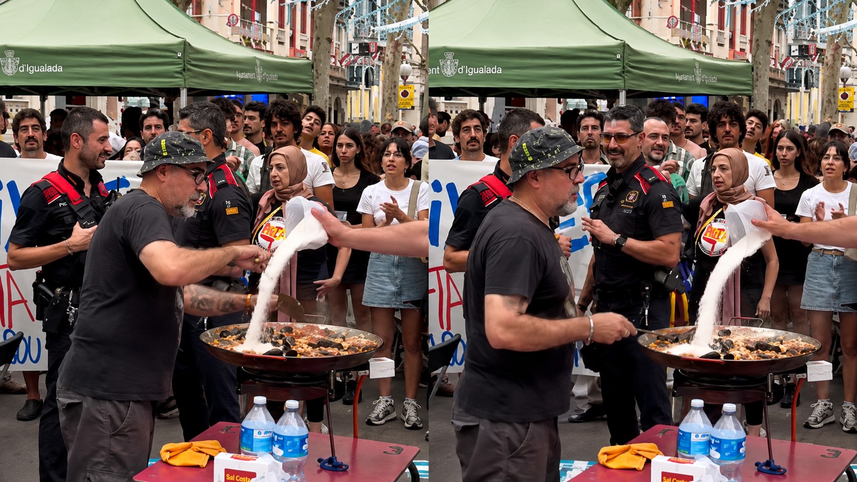 Aliança Catalana se marcha de las fiestas de Igualada tras una protesta antifascista