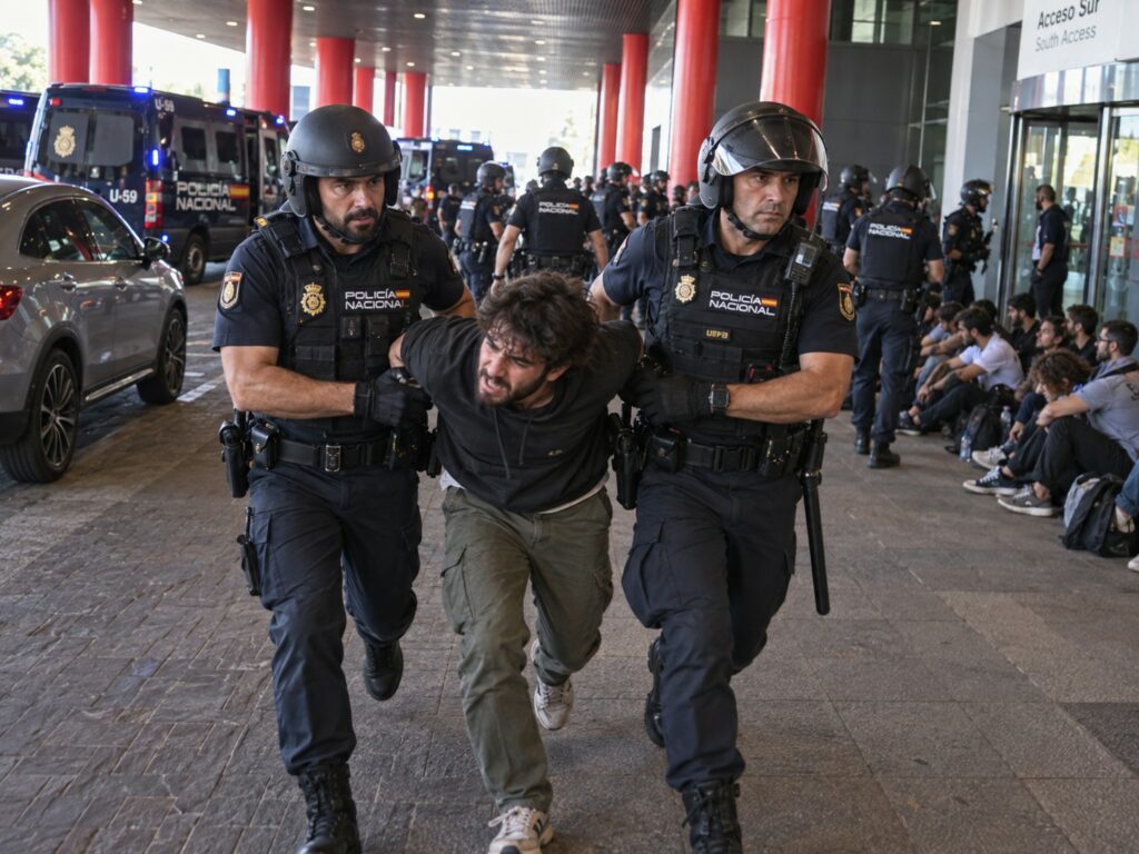 Activistas por la vivienda irrumpen en The District para denunciar la especulación inmobiliaria en Madrid