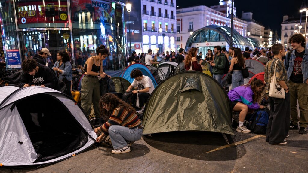 La acampada por la vivienda en Madrid supera los 28 días del 15M y mantiene viva la protesta