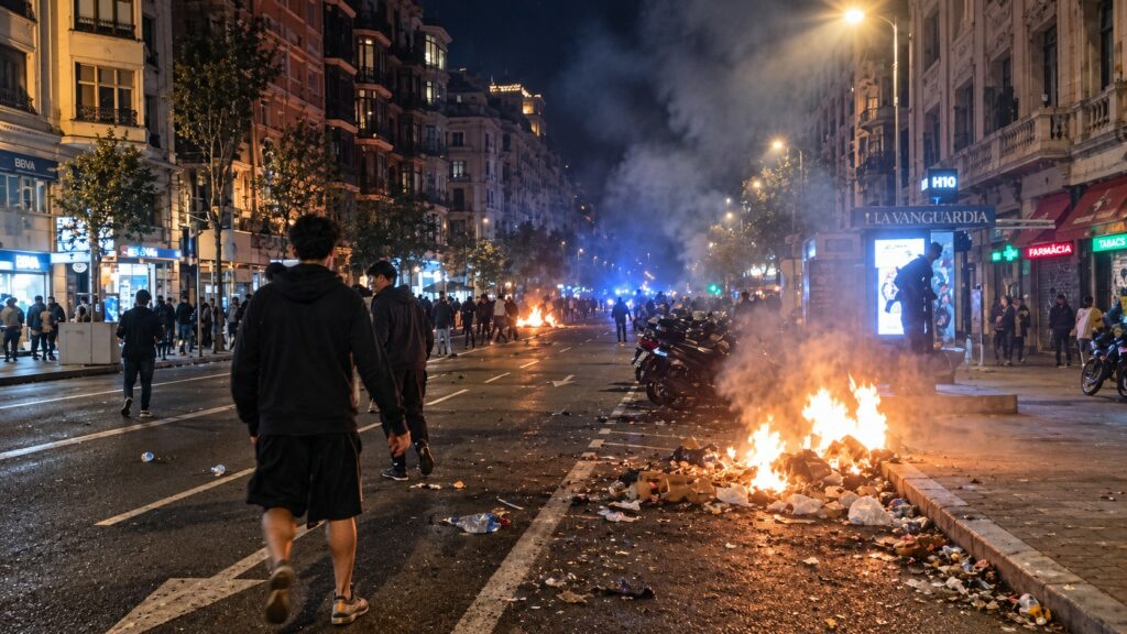 Una red de cuentas anónimas alentó los disturbios de Barcelona y los Mossos investigan quién está detrás,